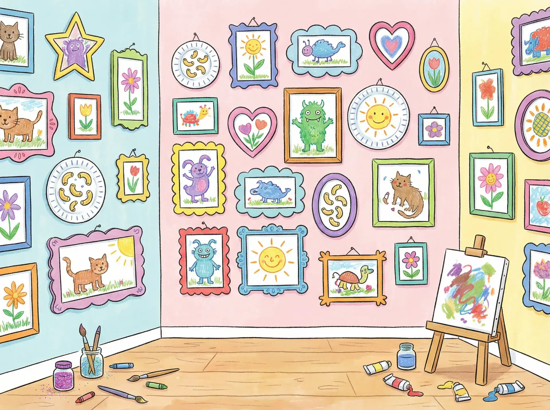 小朋友的彩色画作 - 内裤教师 创意展示